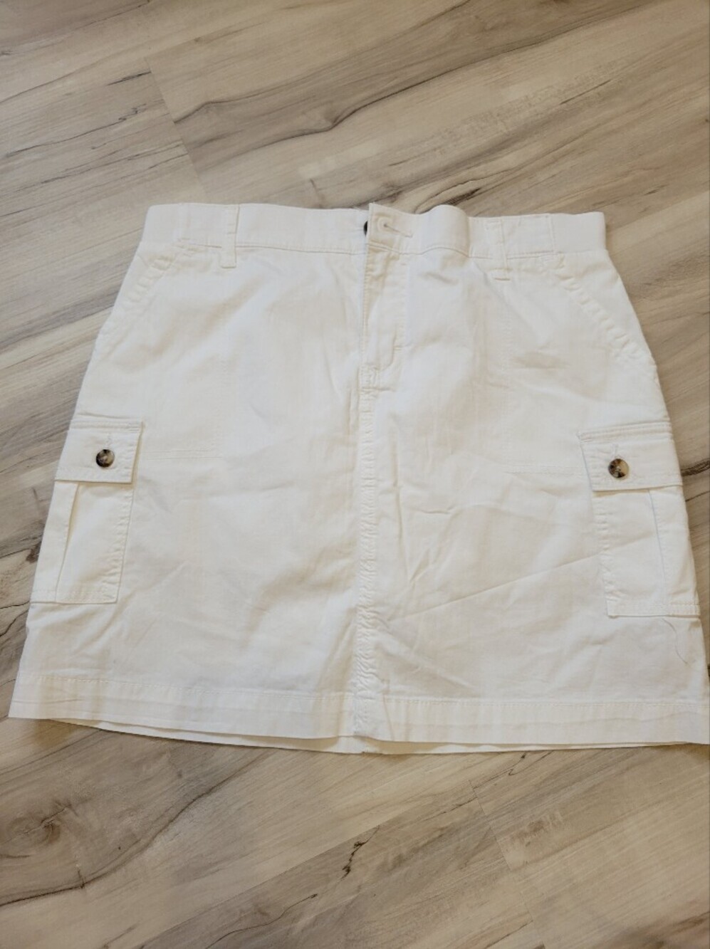 Lee White Women's Cargo Skirt with Button Flap Pockets